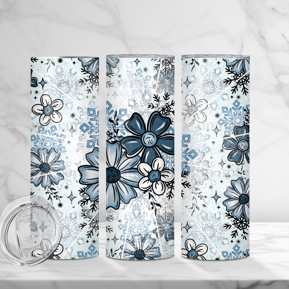 Winter Florals Tumbler Wrap