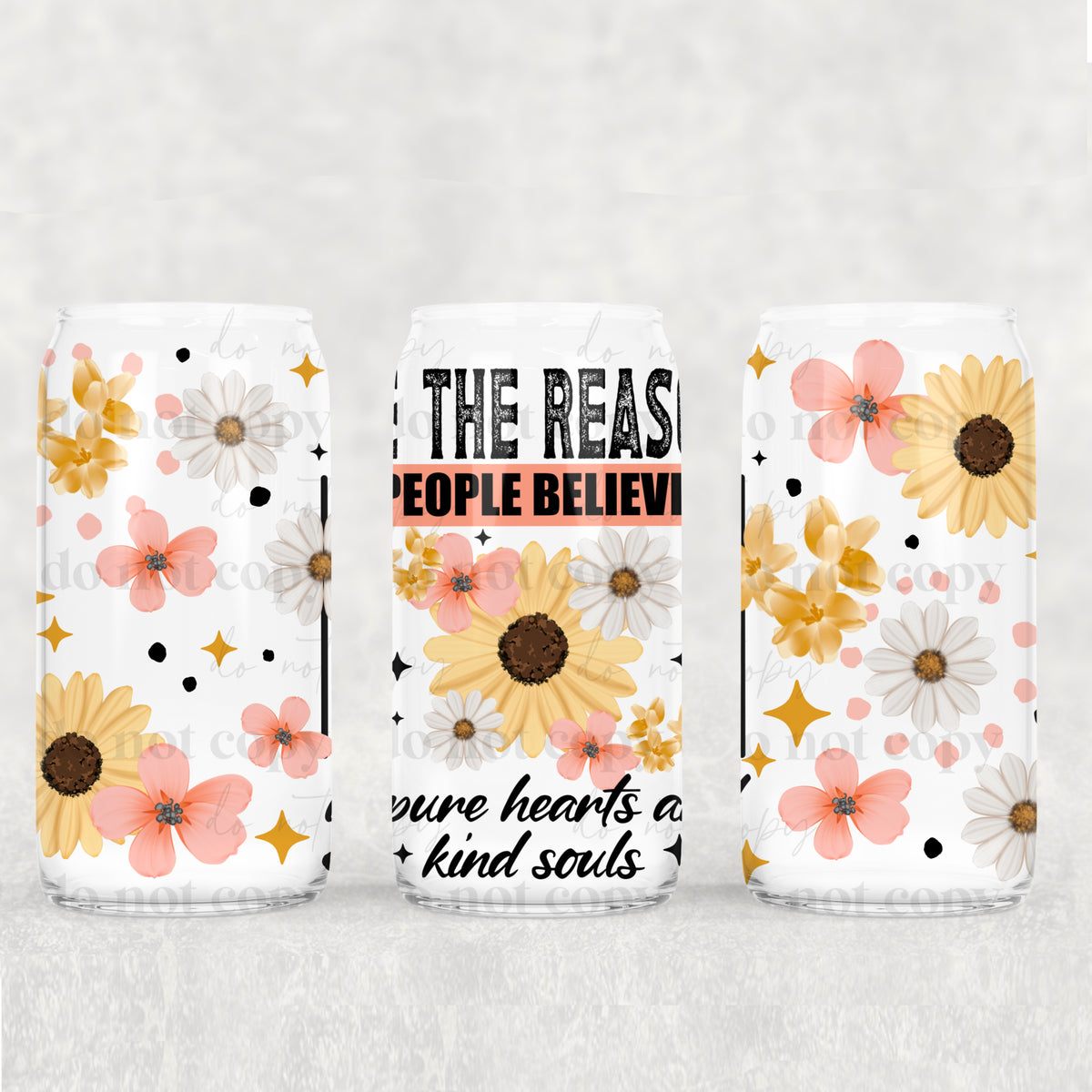 Pure Hearts Kind Souls 16 oz Glass Wrap