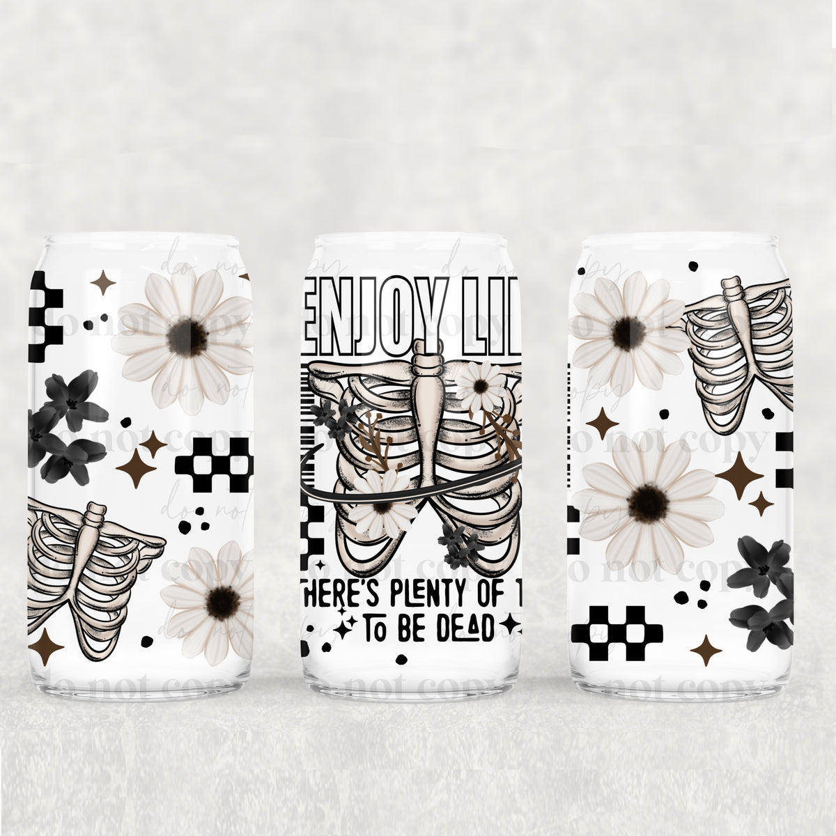 Enjoy Life Ribcage 16 oz Glass Wrap