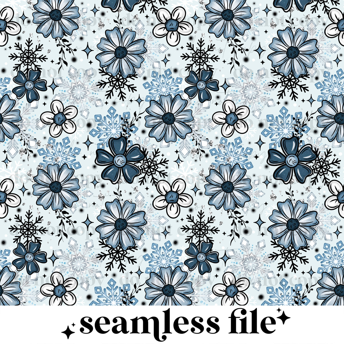 Winter Florals Seamless