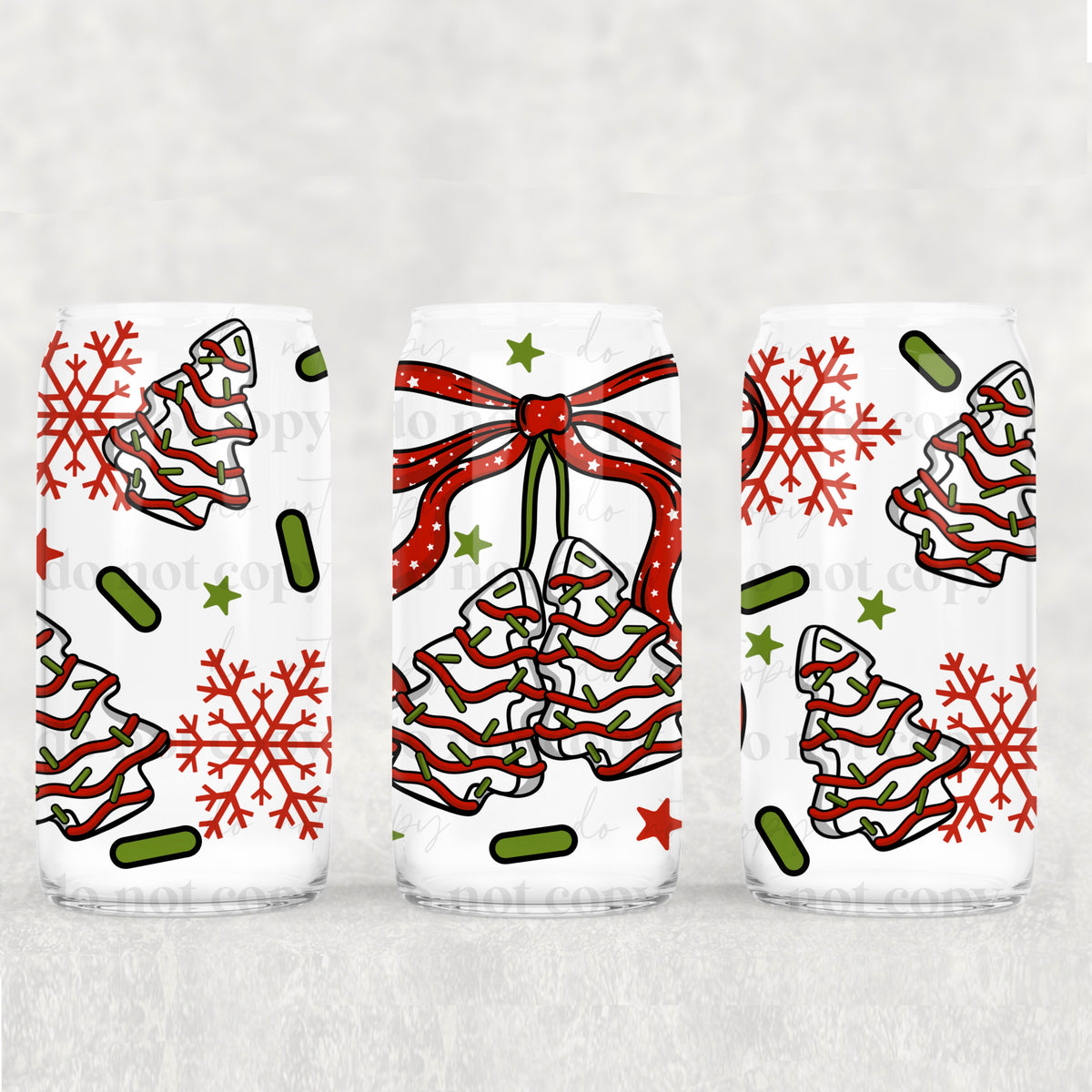 Tree Cake Cherries 16oz Glass Wrap