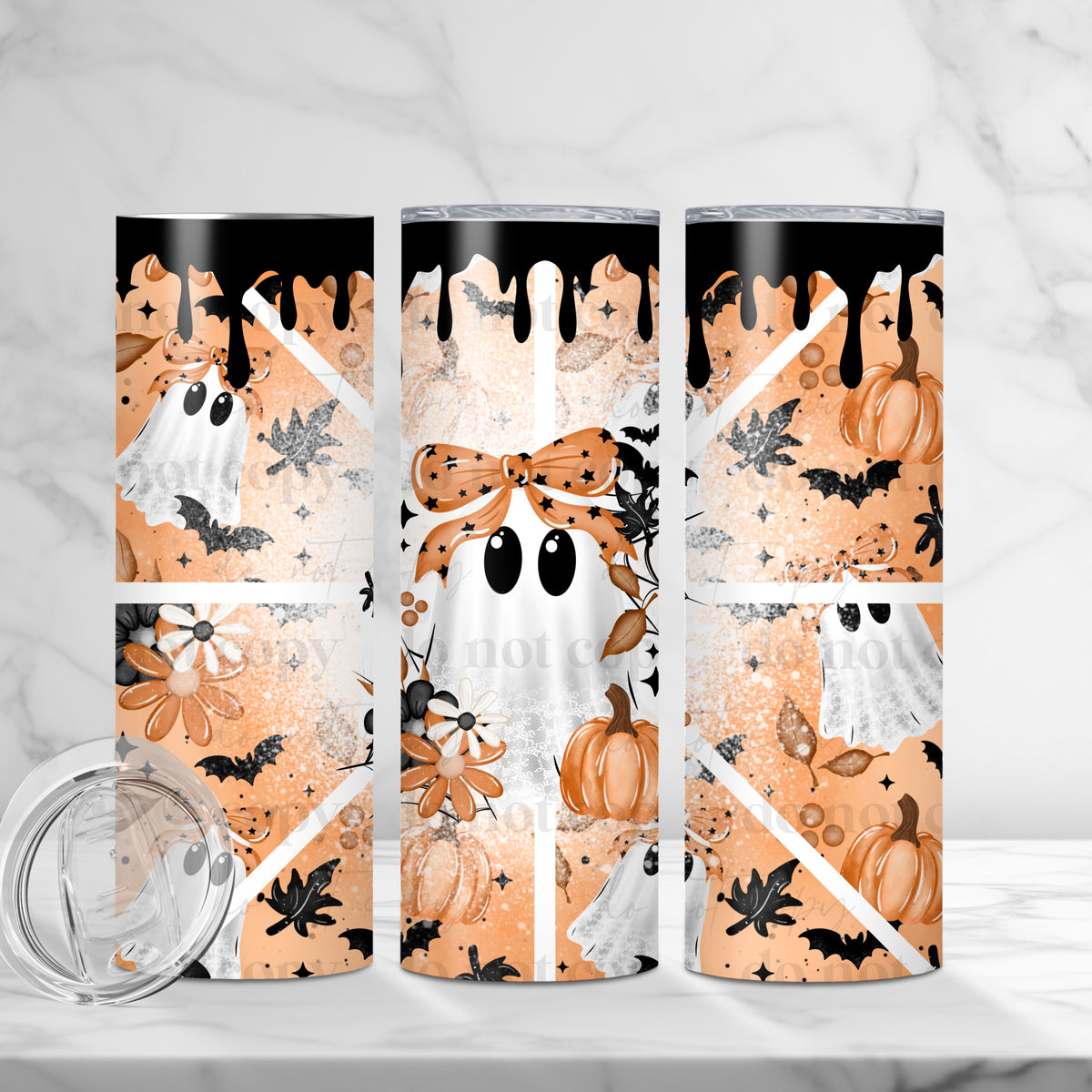 Ghostie Bow Tumbler Wrap