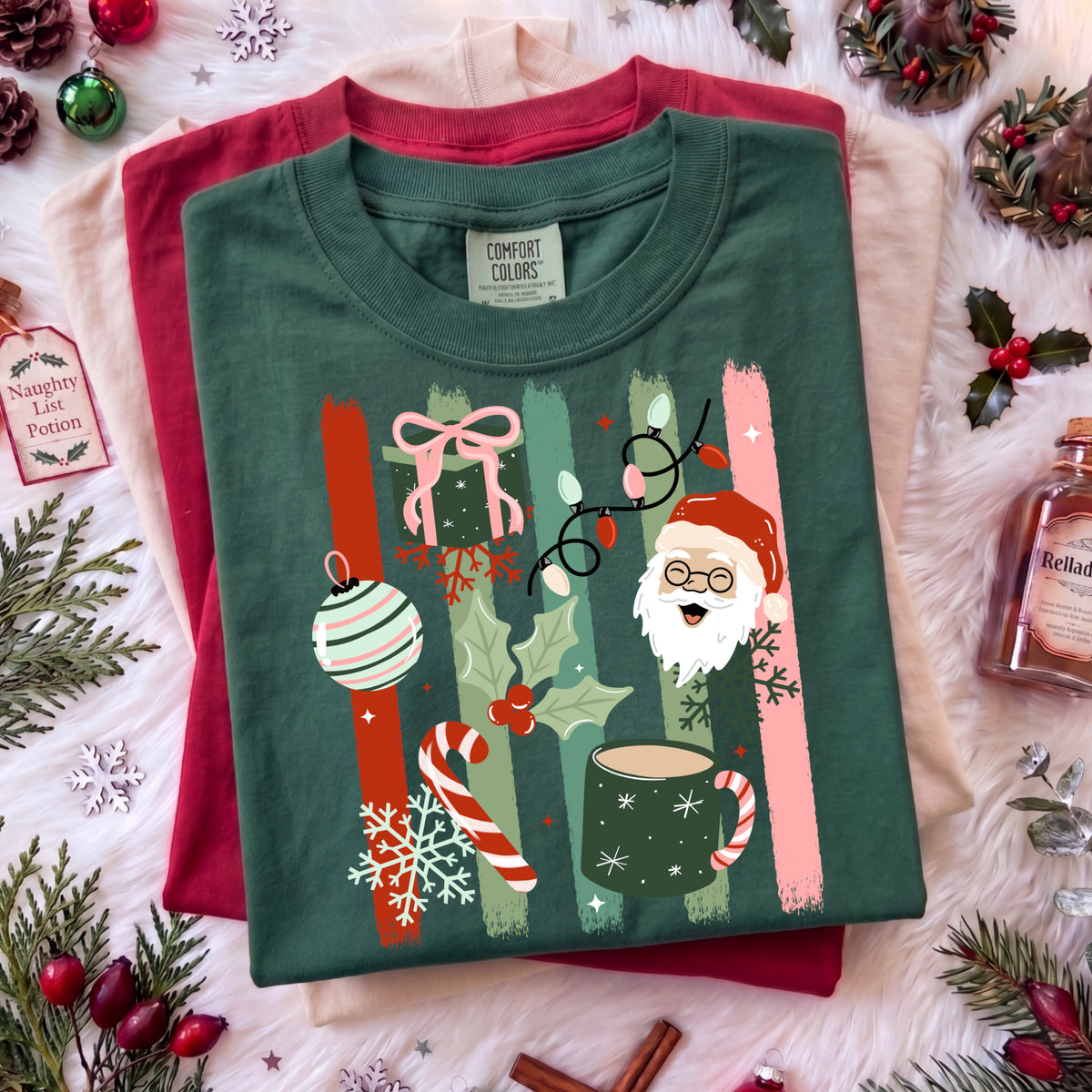 Santa Gift Light Skin Tone PNG
