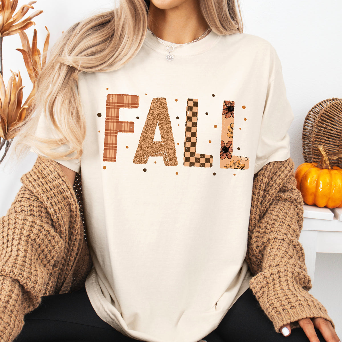 Fall Pattern Letters PNG