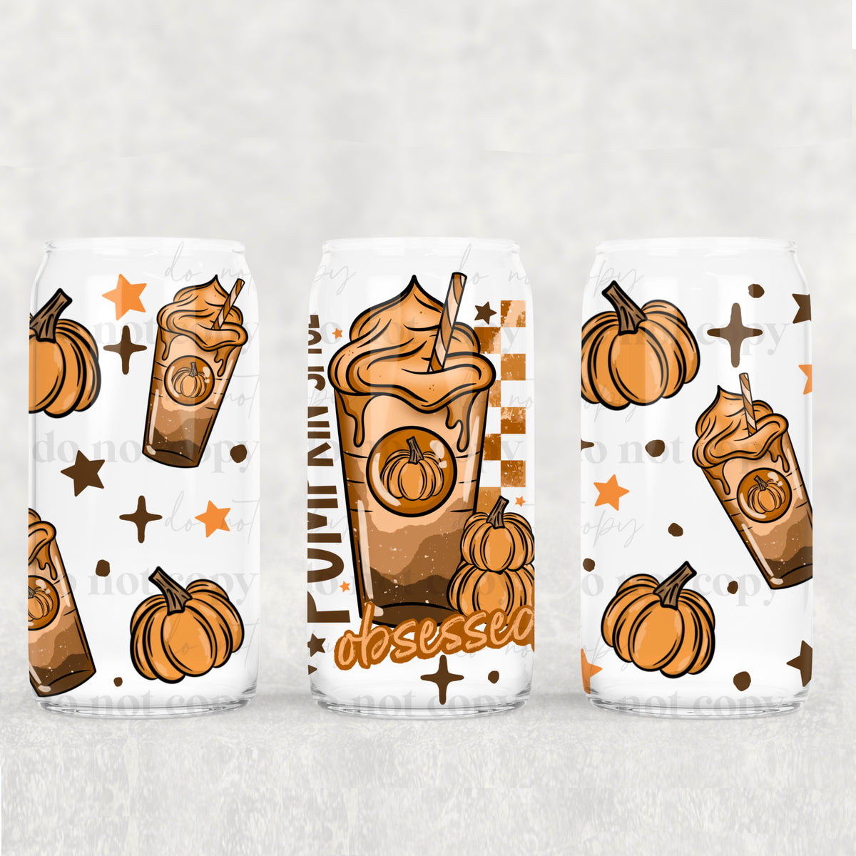 Pumpkin Spice Obsessed 16oz Glass Wrap