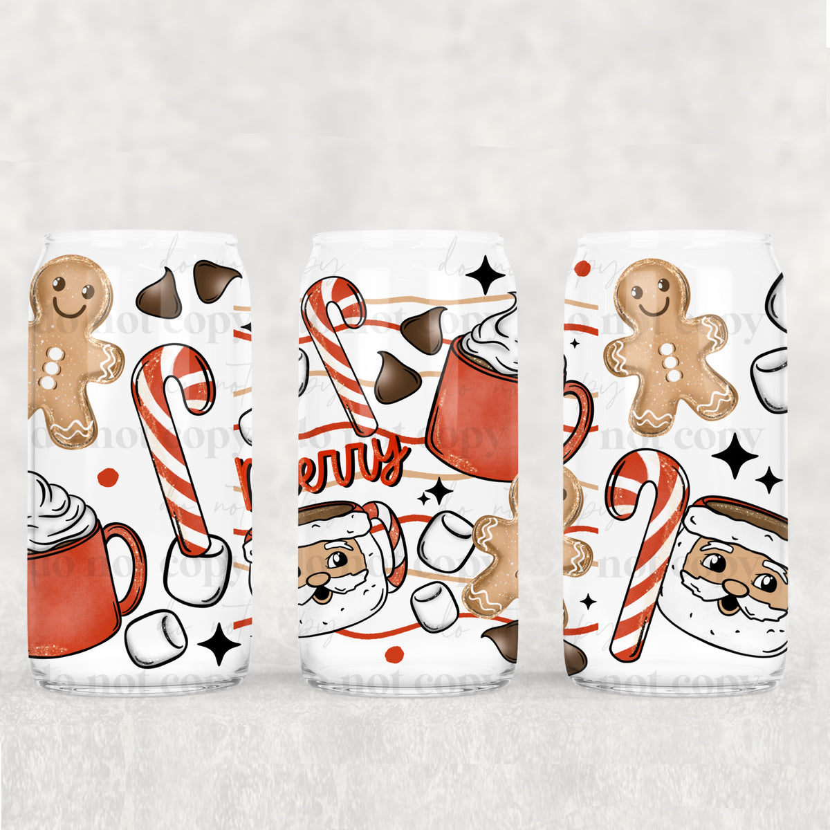 Merry Light Skin Tone 16oz Glass Wrap