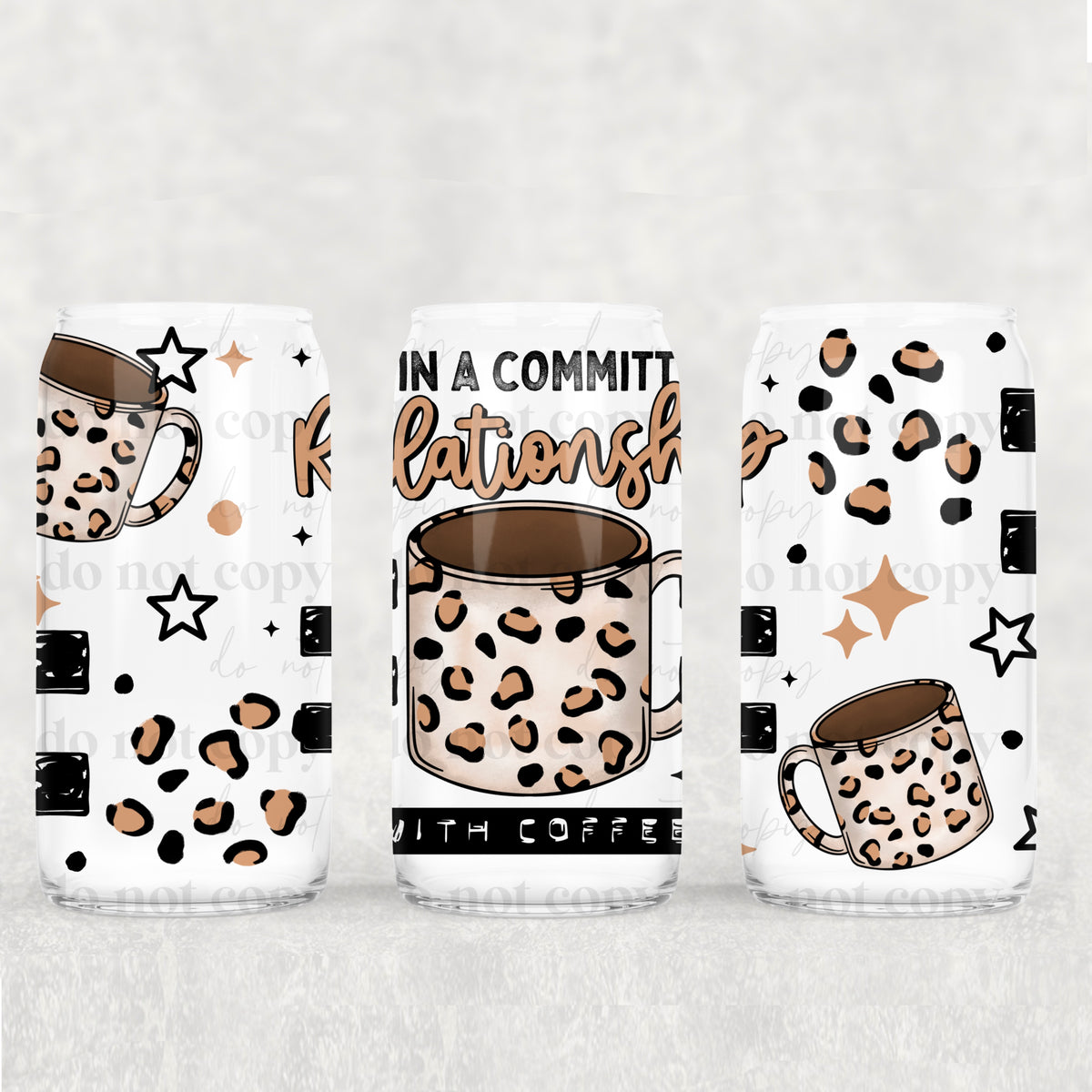 Committed Relationship Coffee 16oz Glass Wrap