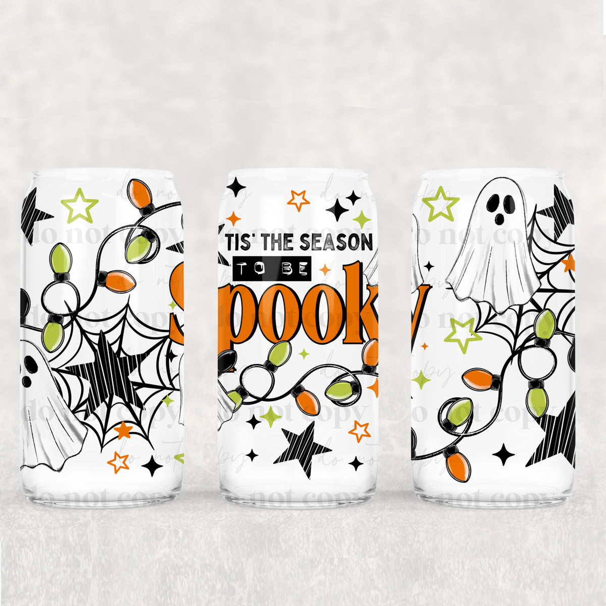 Tis The Season Spooky 16oz Glass Wrap