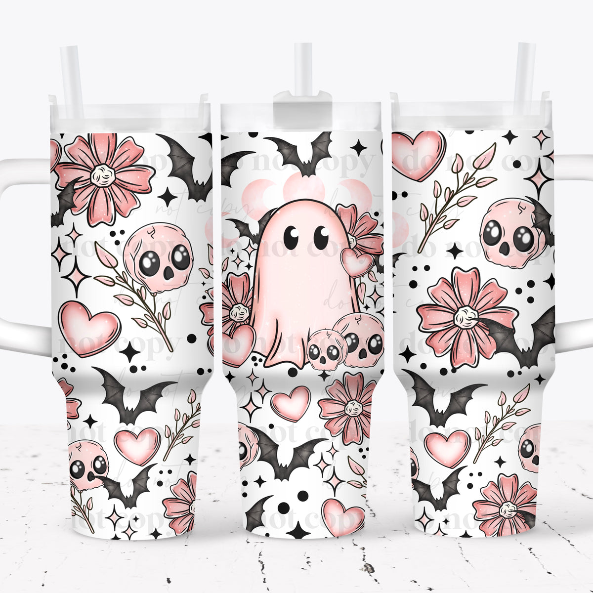 Valentine Ghostie 40oz Tumbler Wrap