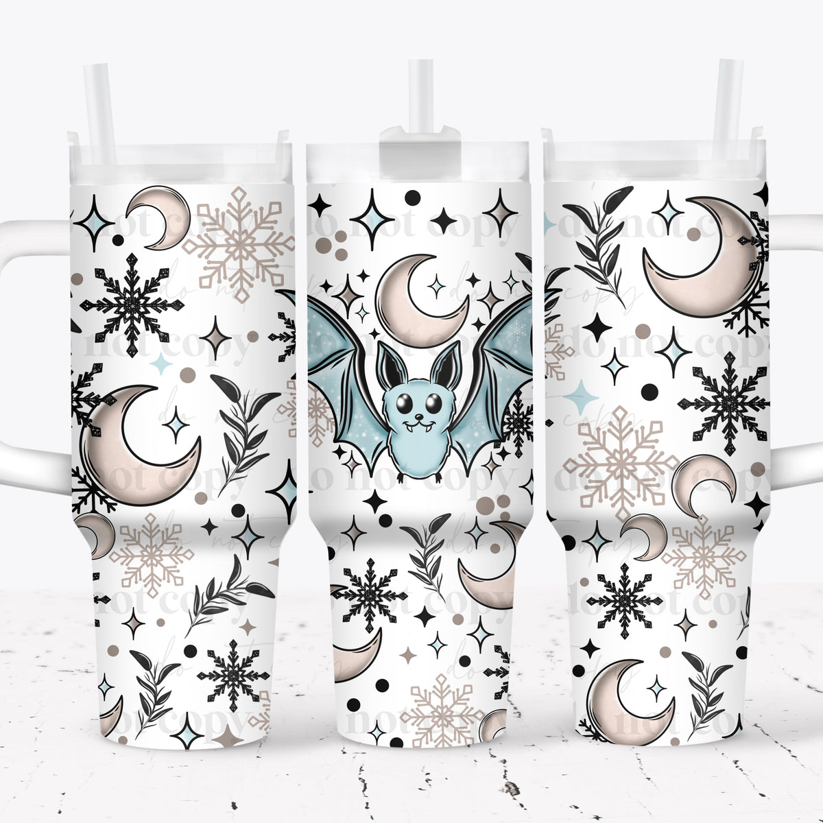 Winter Bat 40oz Tumbler Wrap