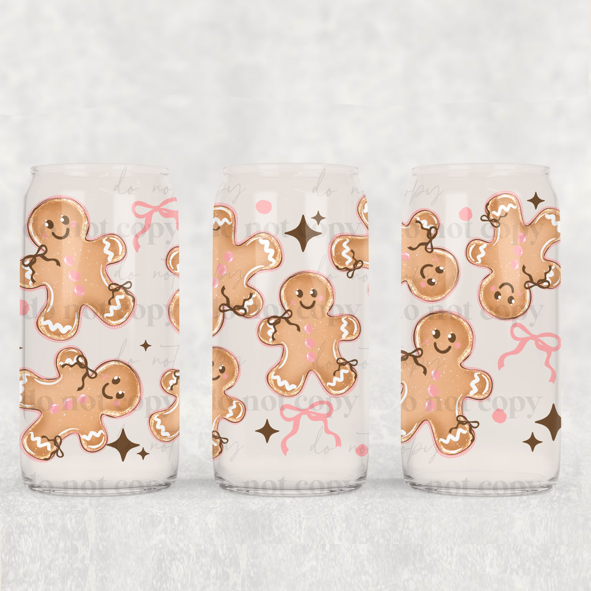 Gingerbread 16oz Glass Wrap