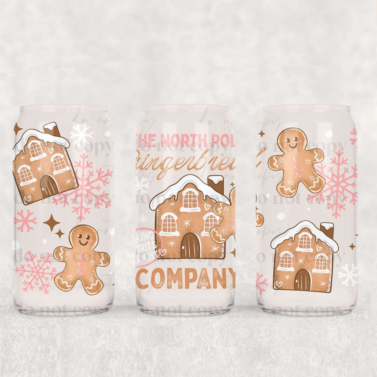 North Pole Gingerbread 16oz Glass Wrap