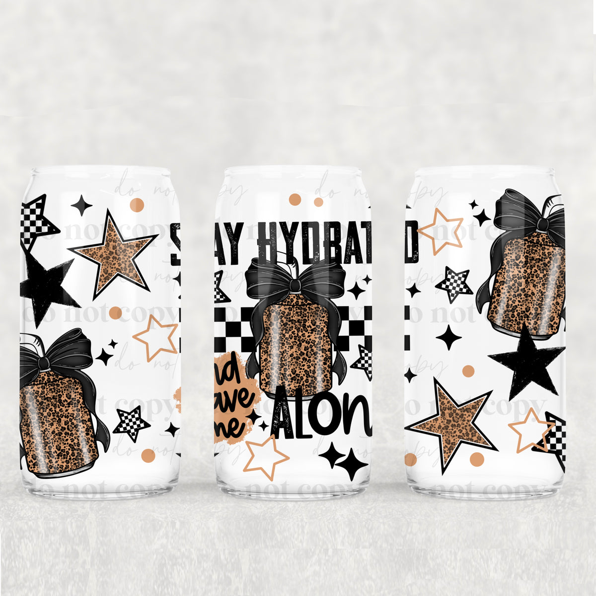 Stay Hydrated 16 oz Glass Wrap