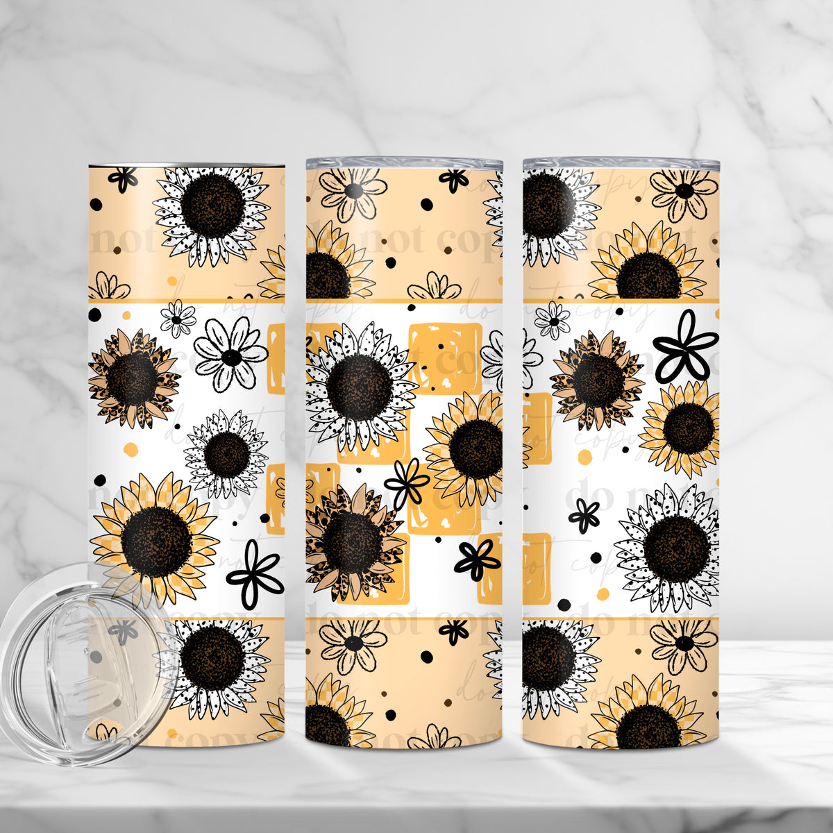 Sunflower Stripes Tumbler Wrap