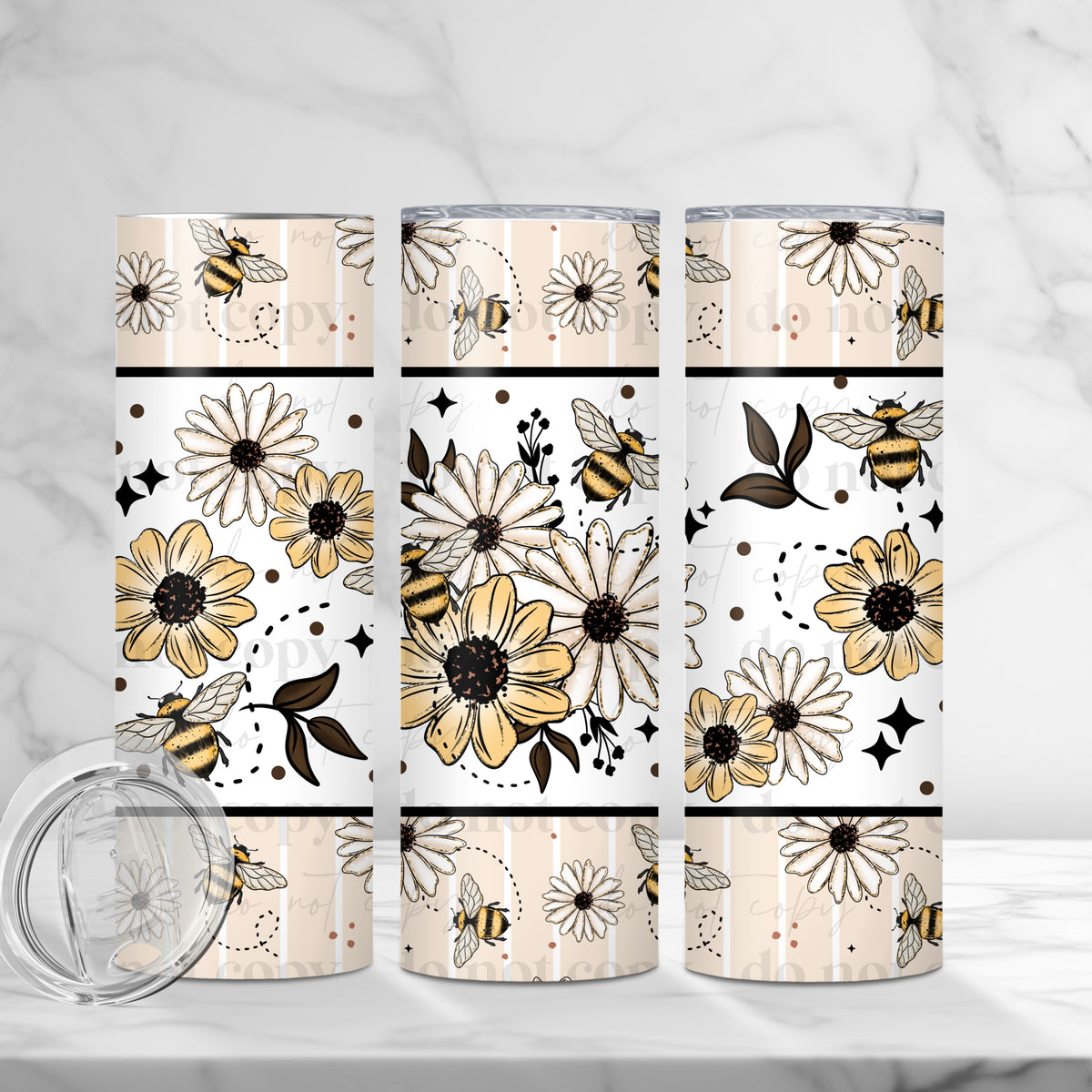 Bee Floral Tumbler Wrap