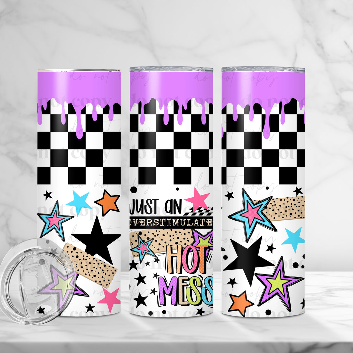 Overstimulated Hot Mess Tumbler Wrap