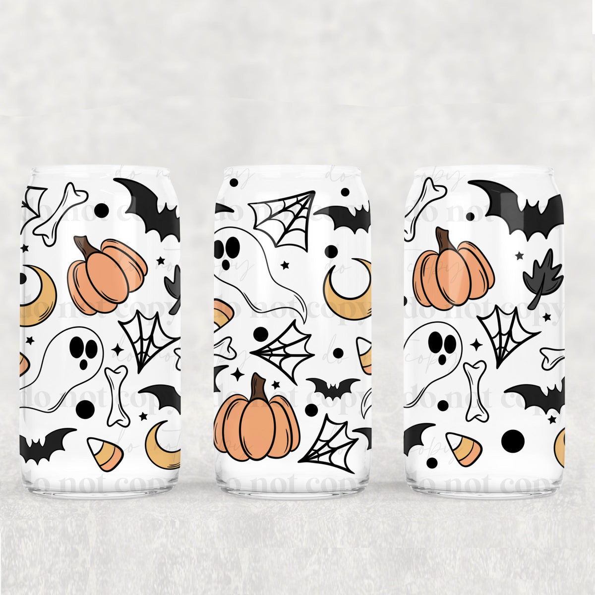 Spooky Doodles 16oz Glass Wrap