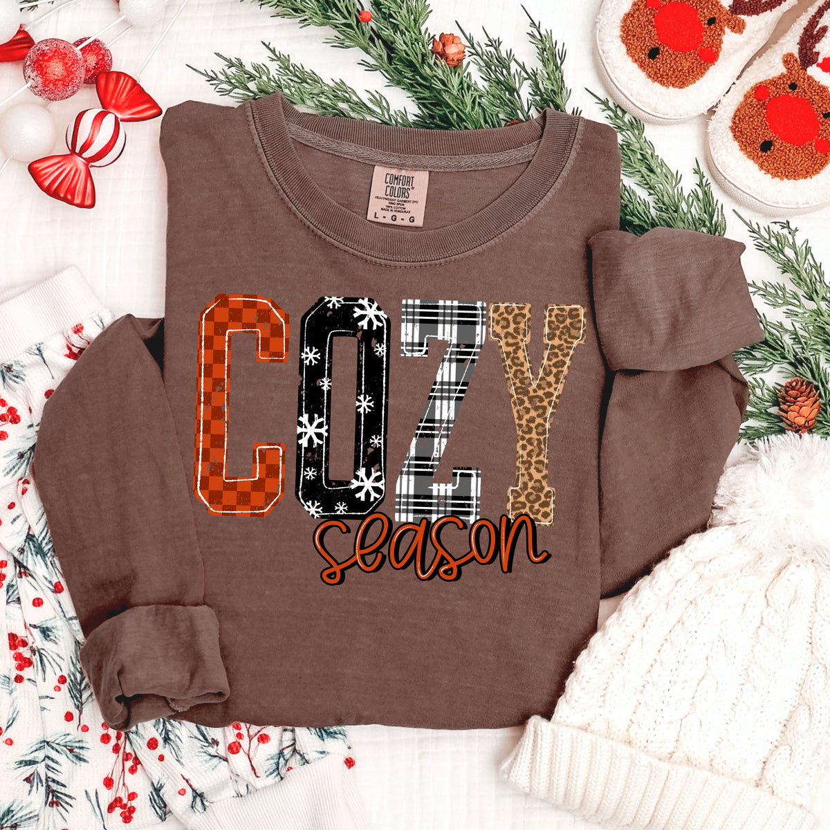 Leopard Winter Cozy Season PNG