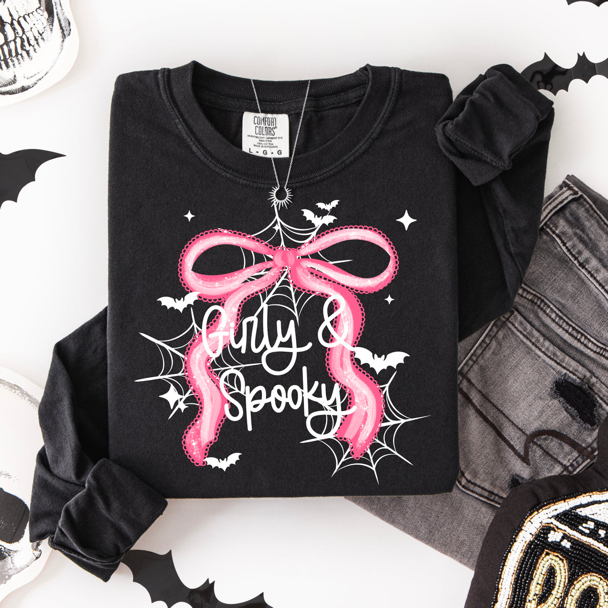Girly & Spooky Bow PNG