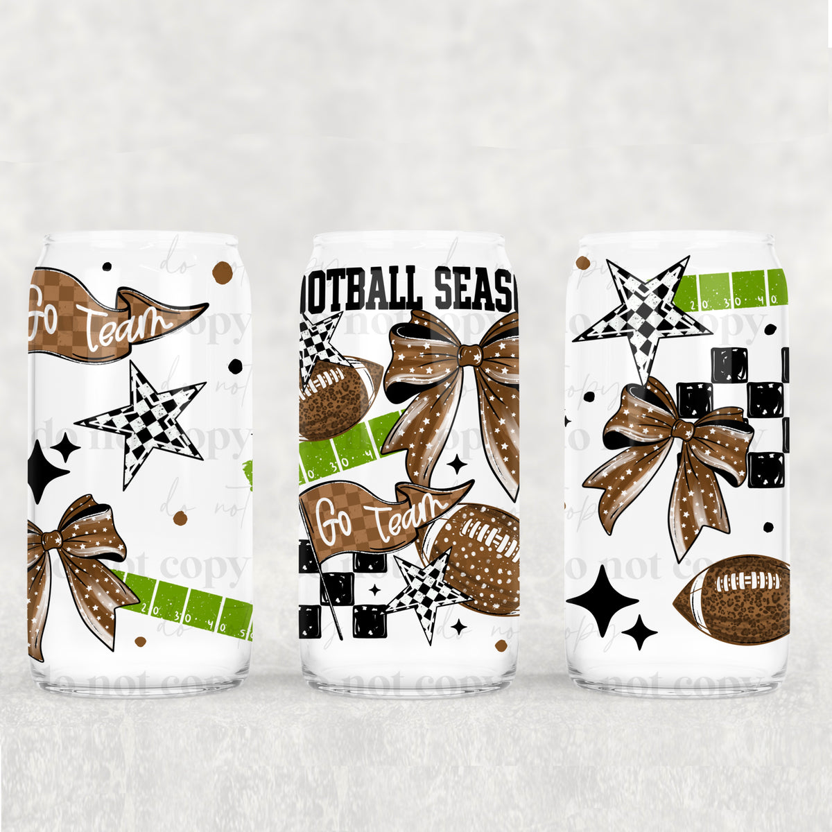 Football Season 16oz Glass Wrap