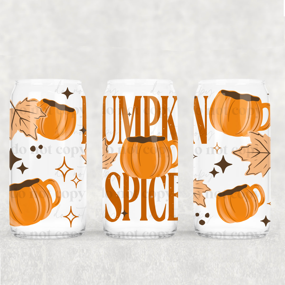 Pumpkin Spice 16oz Glass Wrap
