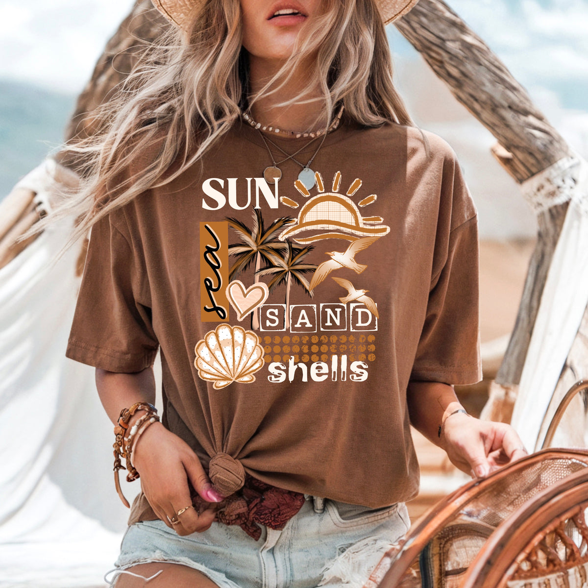 Sun Sea Sand Shells PNG