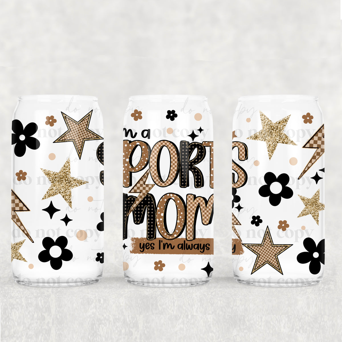 Sports Mom 16 oz Glass Wrap