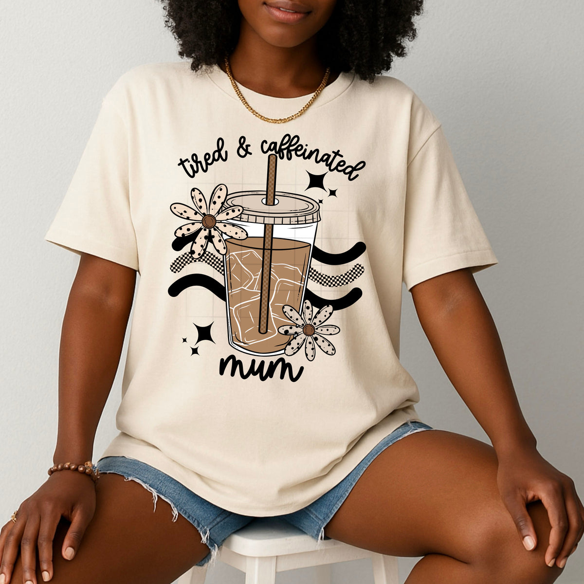 Tired Caffeinated Mum PNG