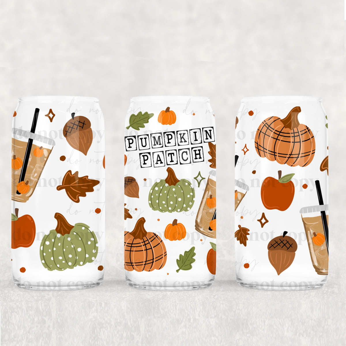 Pumpkin Patch 16oz Glass Wrap