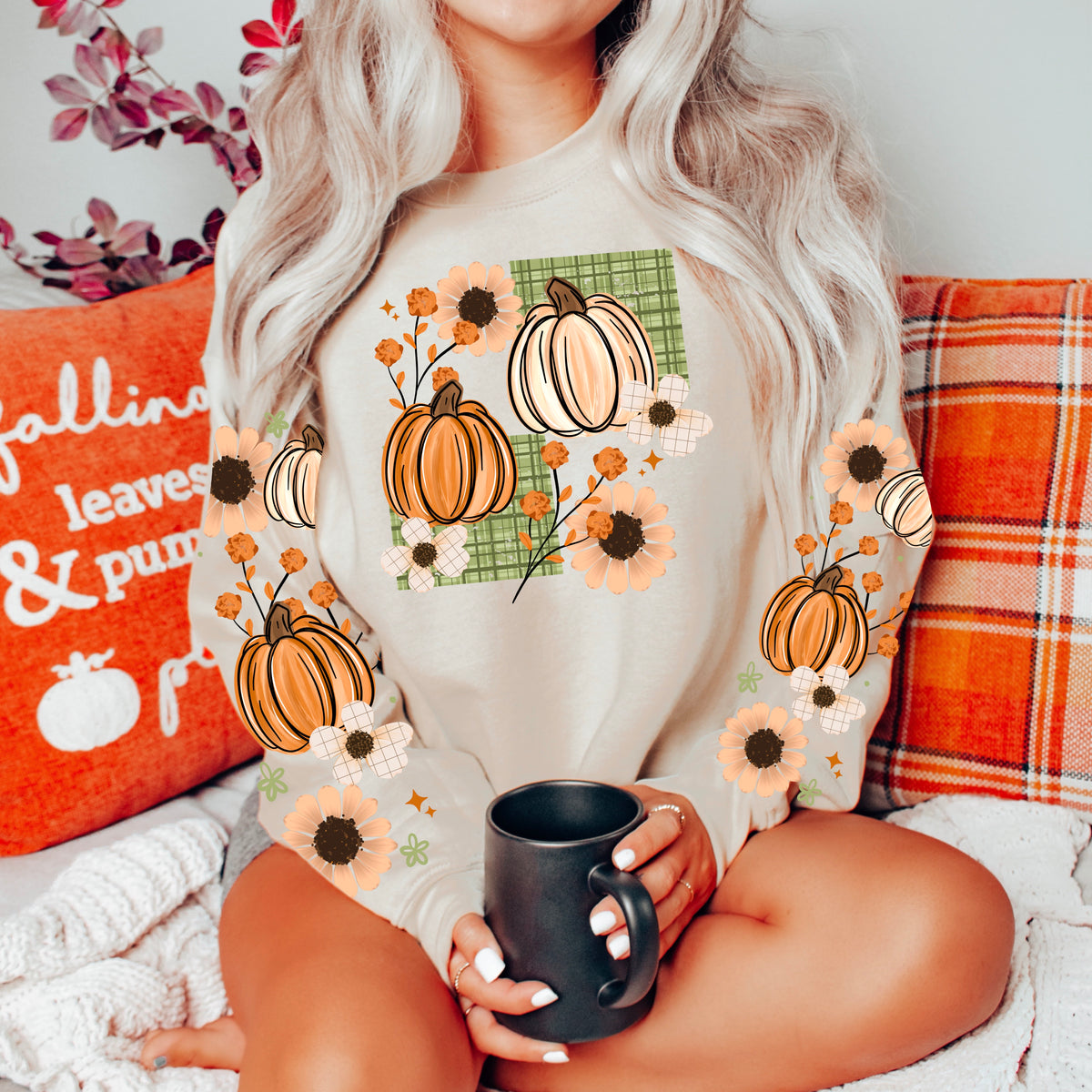 Plaid Pumpkin w/ Sleeves PNG