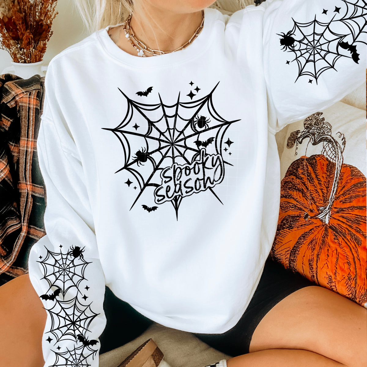 Spooky Season Web Single Cololr w/ Sleeves PNG