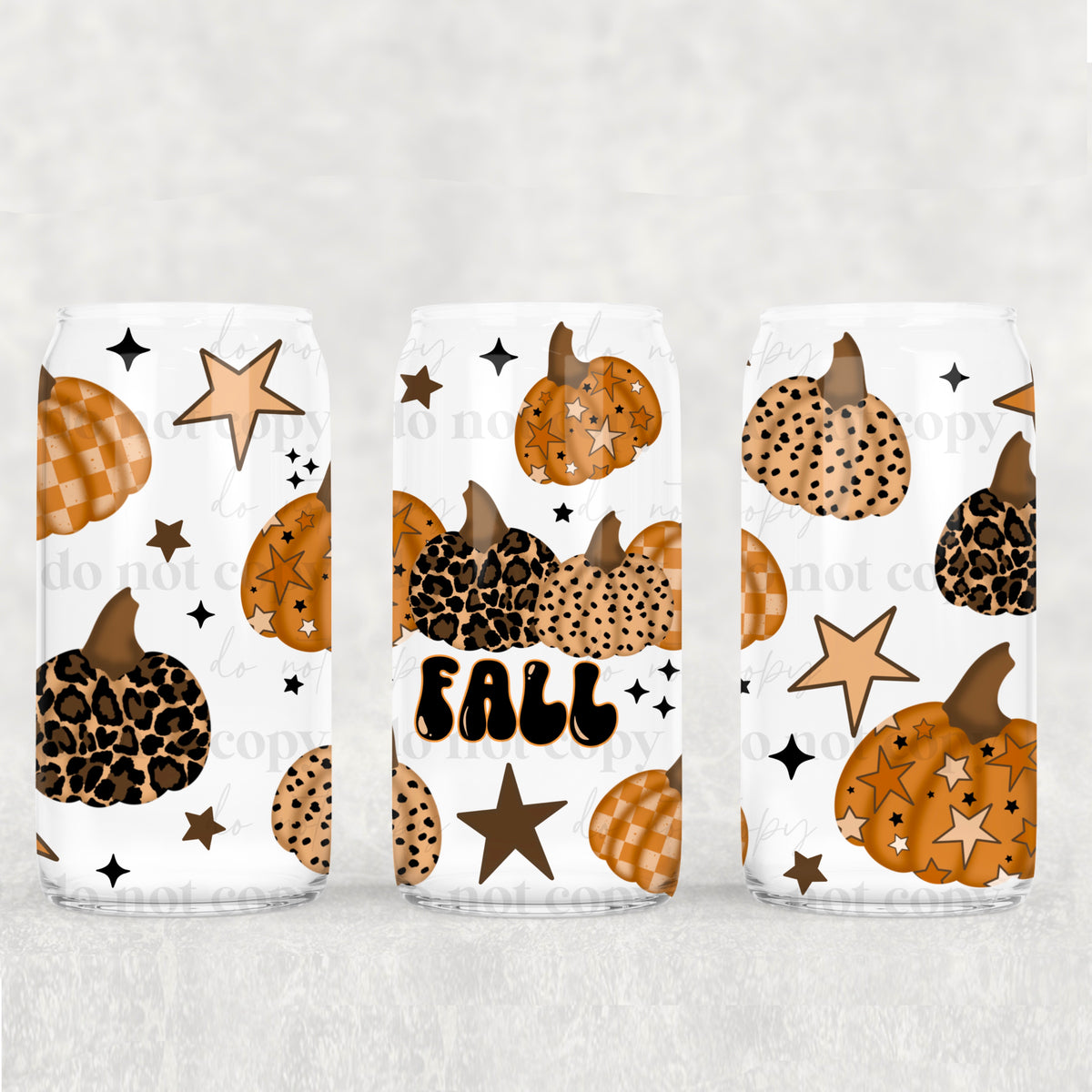 Fall Pumpkins 16oz Glass Wrap