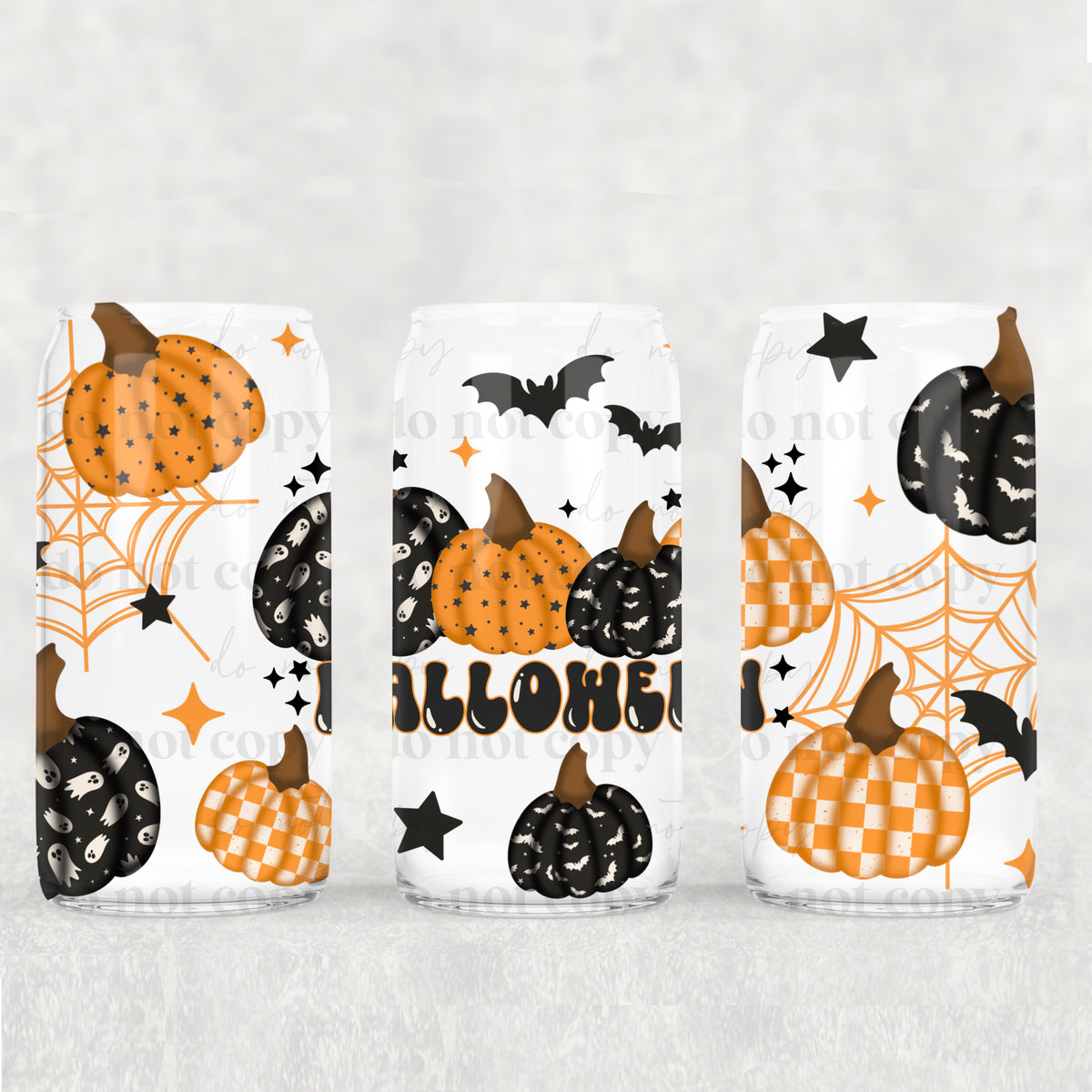 Halloween Pumpkins 16oz Glass Wrap