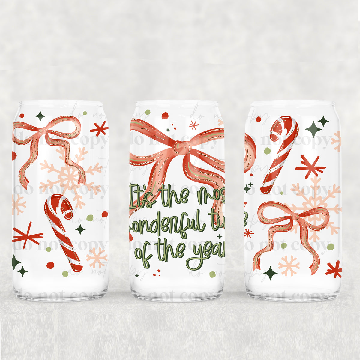 Most Wonderful Time Of Year 16oz Glass Wrap