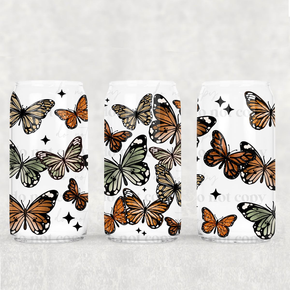 Butterflies 16 oz Glass Wrap