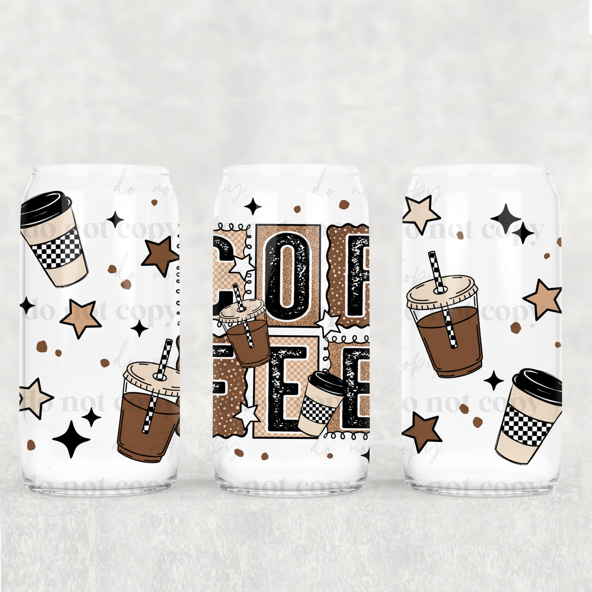 Block Coffee 16 oz Glass Wrap