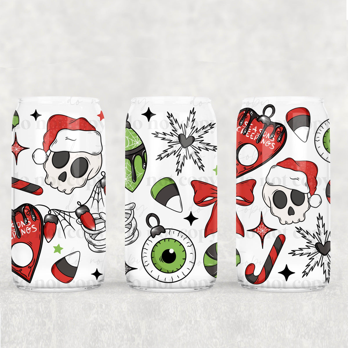 Creepy Christmas 16oz Glass Wrap