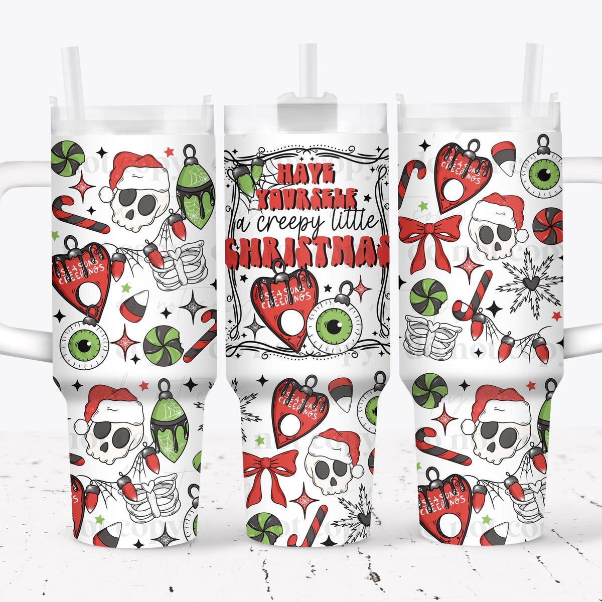 Creepy Christmas 40oz Tumbler Wrap