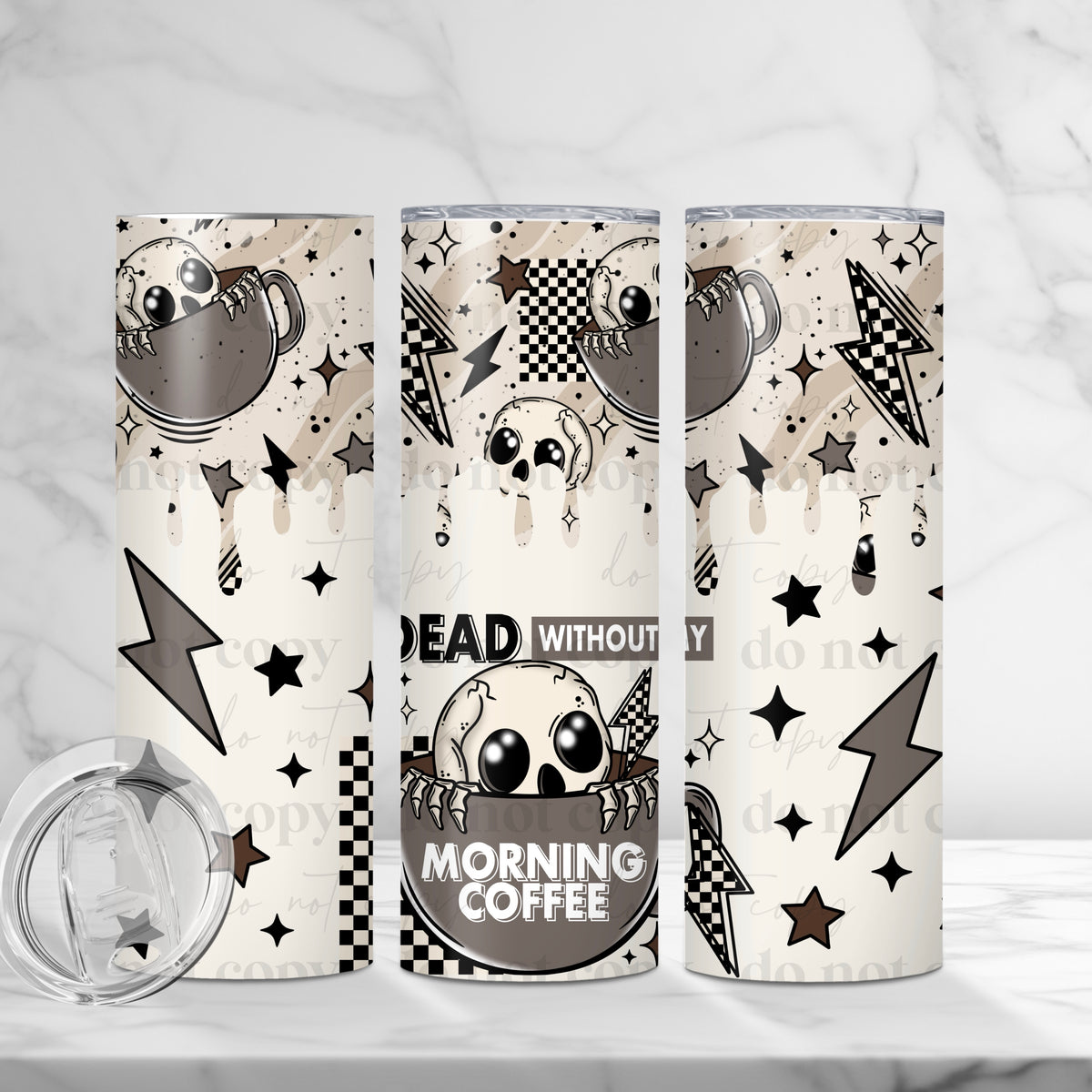 Dead Without My Morning Coffee Tumbler Wrap