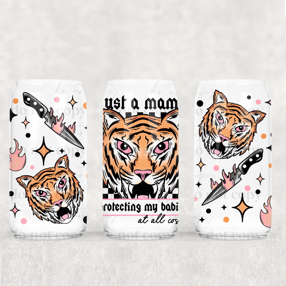 Just A Mama Tiger 16oz Glass Wrap