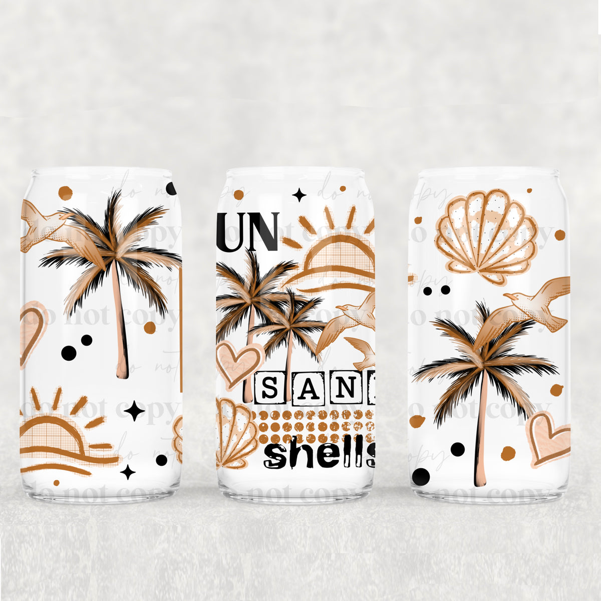 Neutral Sun Sand Shells 16 Oz Glass Wrap