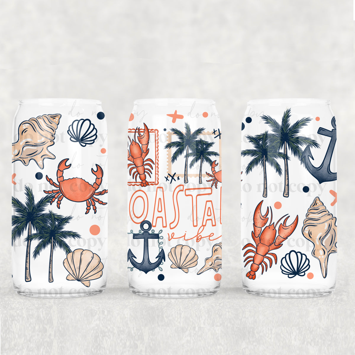 Coastal Vibes 16 Oz Glass Wrap