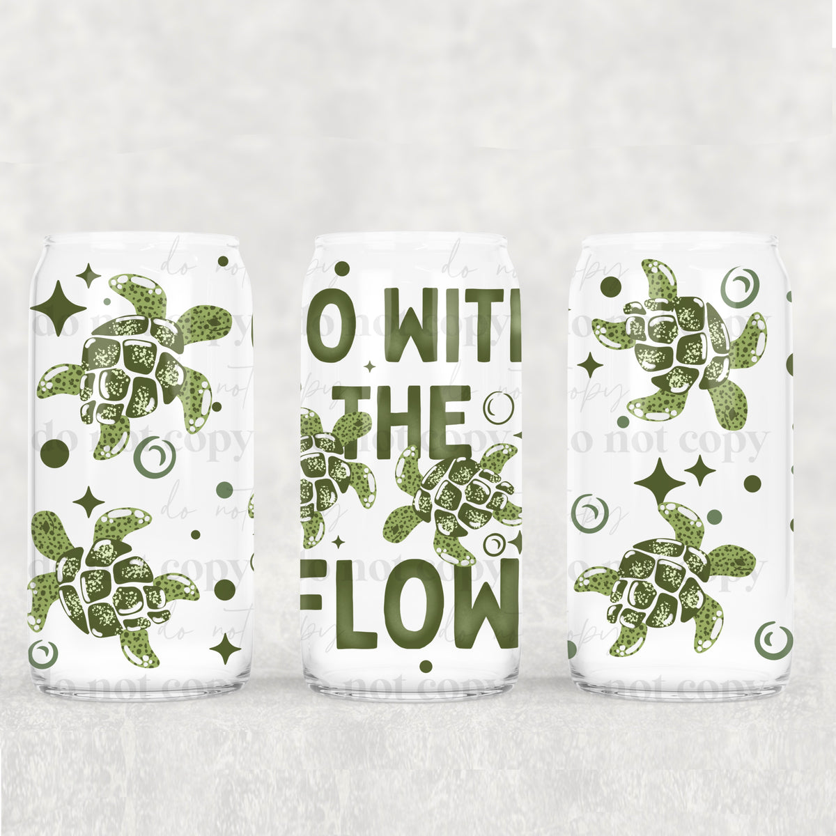 Go With The Flow Turtle 16 Oz Glass Wrap