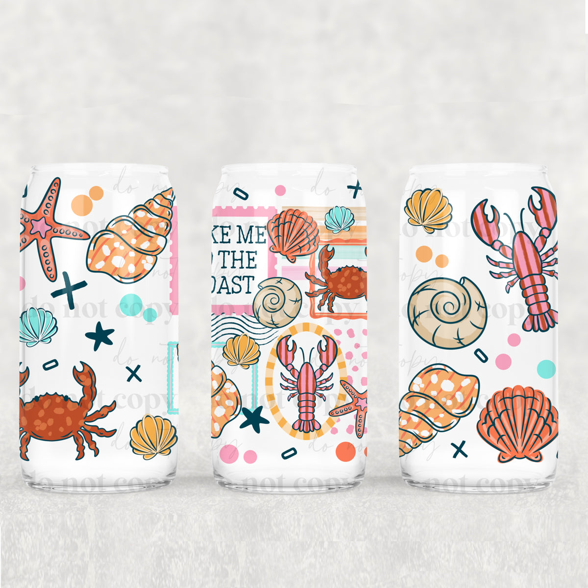 Take Me To The Coast 16 Oz Glass Wrap
