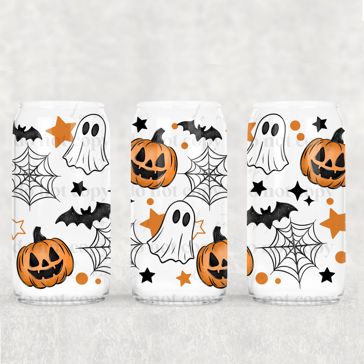 Ghostie Pumpkin 16 Oz Glass Wrap