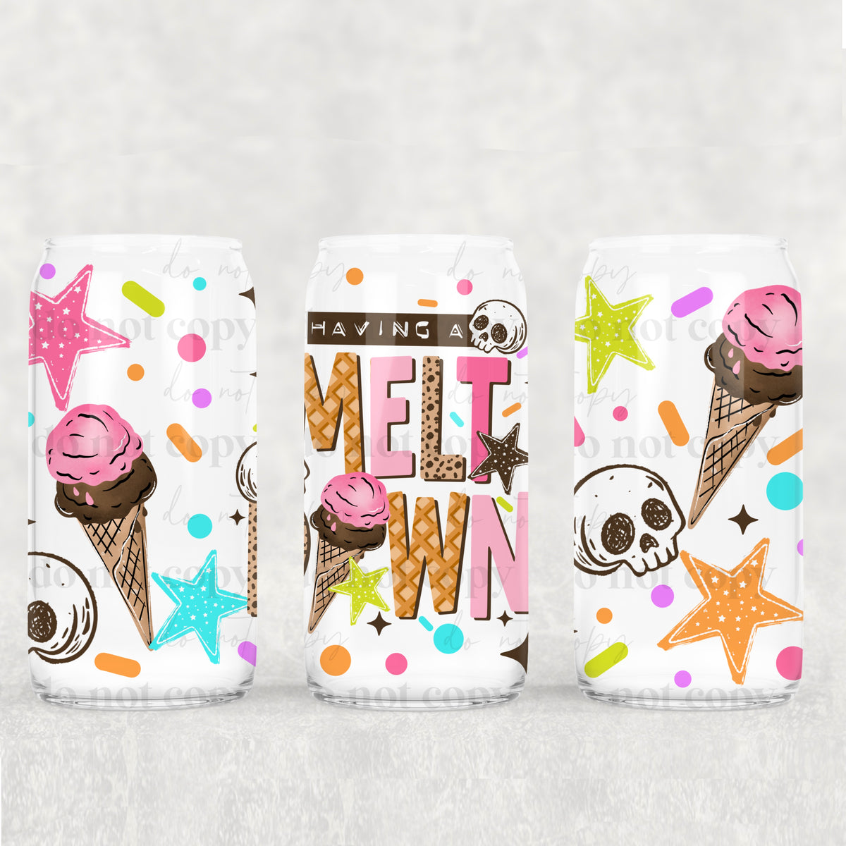 Having A Meltdown 16 Oz Glass Wrap