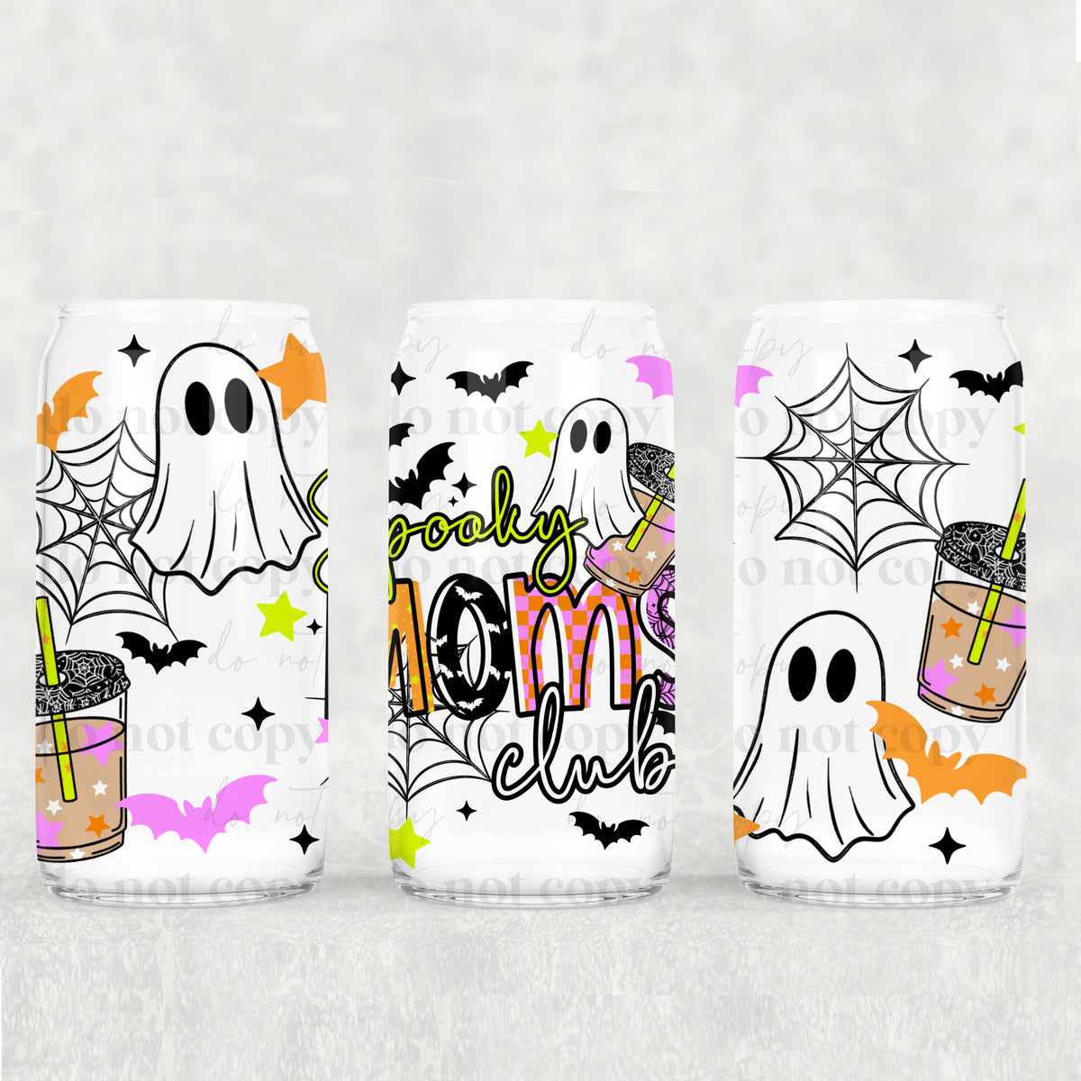 Spooky Moms Club 16 Oz Glass Wrap