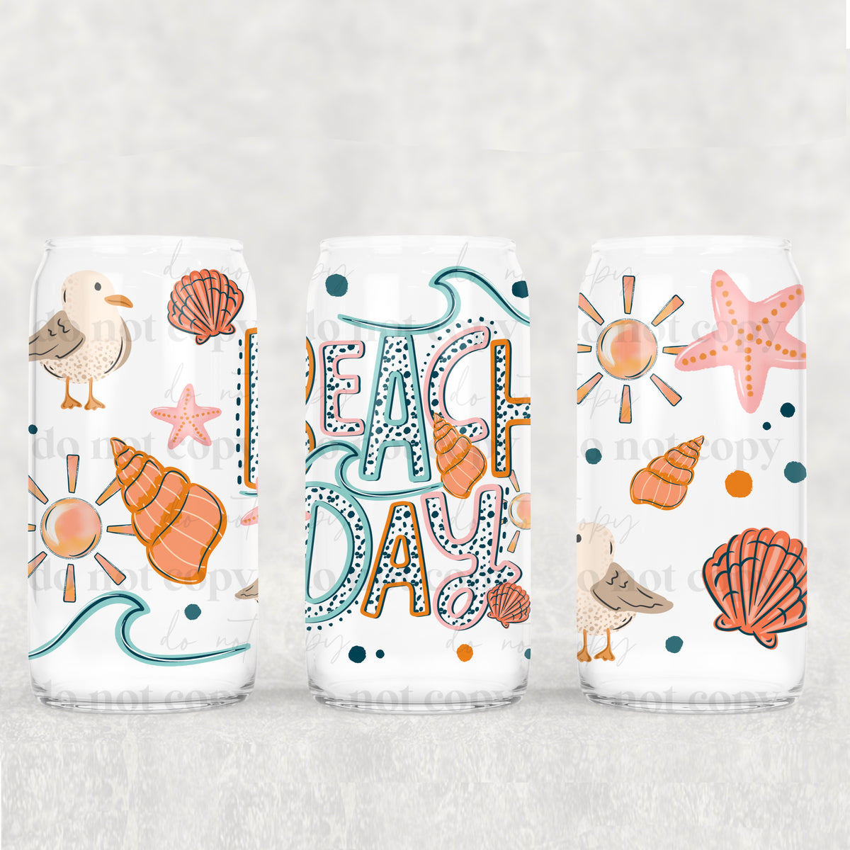 Beach Day 16 Oz Glass Wrap