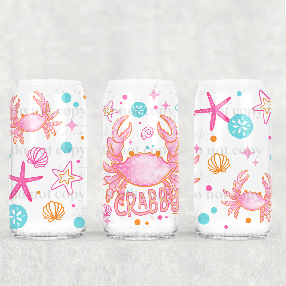 Pink Crabby 16 Oz Glass Wrap
