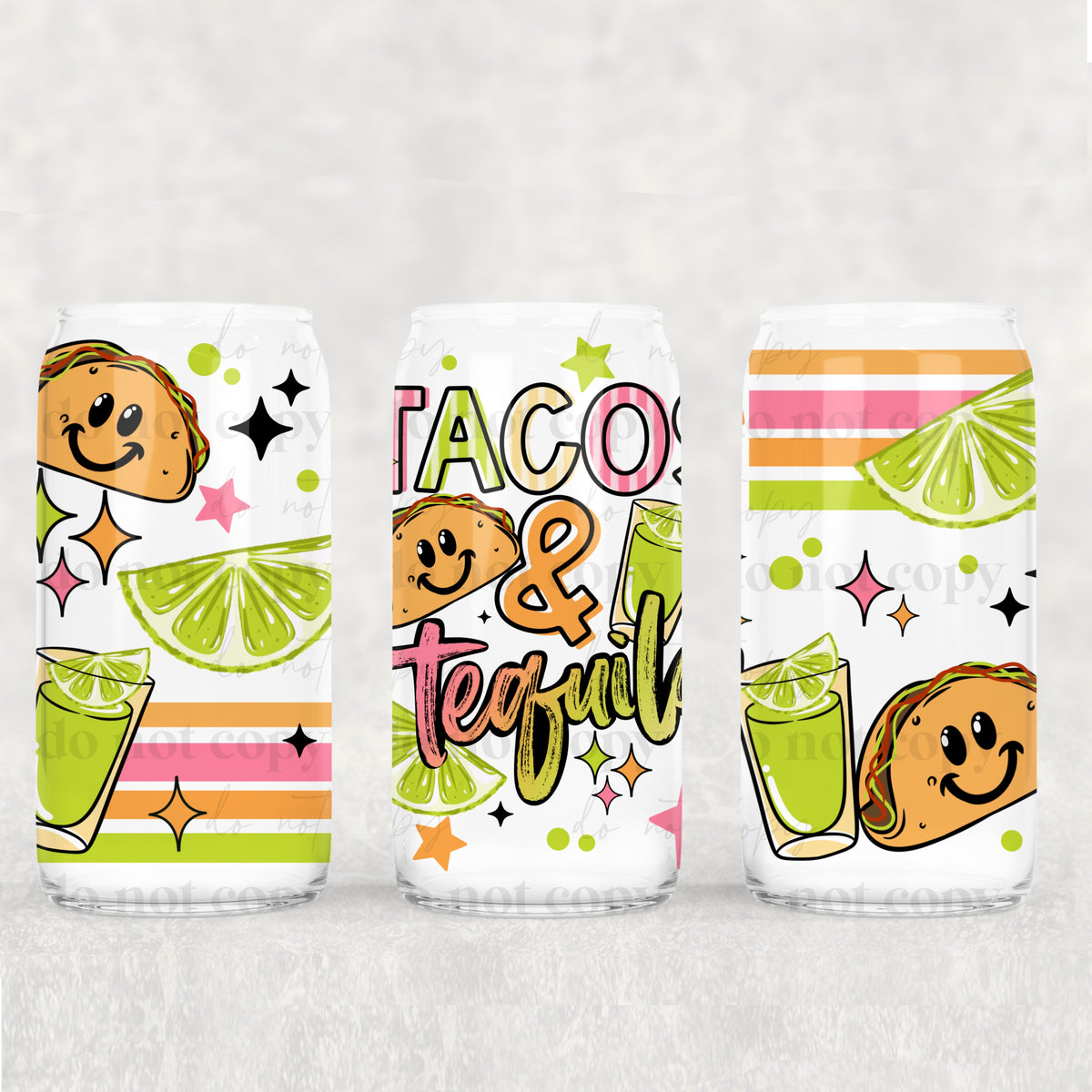 Tacos & Tequila 16oz Glass Wrap
